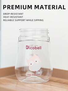1個 240ML 卡通 360°吸管兒童杯，可愛嬰兒學習杯，Tritan 防嗆奶防漏耐摔，附手把與刻度，適合日常使用 - 鷹粉紅 - 查看 3