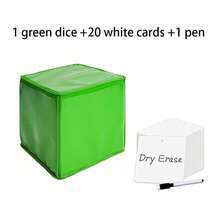 BELLKIDS 1 Stück DIY Einsatzkarte Würfel, 4 Farben, kann mit Karten für Kartenerkennungsspiele verwendet werden, Lernwürfel-Spielzeug, hexagonaler Würfel, geeignet für Klassenzimmer, Partys, Zuhause, Lehrmittel, Brettspiele, Würfelspiele, Set - Verschiedenfarbig - Übersicht 20