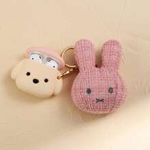 Miffy Rabbit Face Soft Hanging Keychain, Cute Rabbit Soft Bag Charm, Miffy Theme Collectible Surprise Plush Pendant, Can Be Hung On Bags, Backpacks, Keys, Super Adorable Fluffy Keychain Accessory - Multicolor - View 6