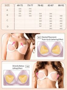 1对女士隐形双面硅胶粘性胸垫，可重复使用，上托提拉，防水加厚衬垫，适用于比基尼、泳衣和无肩带文胸 - 彩色 - 查看 8