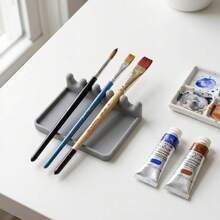 Watercolor Brush Holder With Drip Tray, Brush Drying Rack Stand, Desktop Brush Organizer For Art Studio, Keeps Brushes Suspended And Desk Clean - A - View 2
