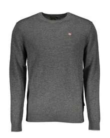 Napapijri Merino Wool Crew Neck Jumper Men Gray Sweaters - Gray - View 1