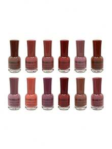 Set de 12 Esmaltes de Uñas 16ml A Base de Agua, de Secado Rápido, Larga Duración, Fácil de Usar, Adecuado Para Principiantes, Para Salón o Uso Casero - ROSA NUDE - Ver 6