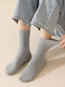 1/5 双男士纯色舒适透气柔软休闲商务运动中筒袜 - 彩色 - 查看 9