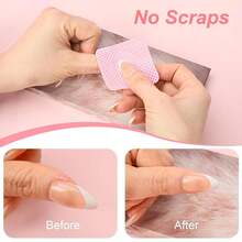 100pcs Cotton Pads, Lint-Free Non-Woven Fabric, Used For Removing Eyelash Extension Glue And Nail Polish - Pink - View 3