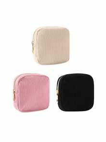 多色卫生巾收纳袋，粉色卫生巾收纳袋，大容量简约便携收纳袋，可收纳卫生棉条、卫生巾和卫生棉条，女生必备，化妆包，旅行学习用品，旅行化妆包，假日化妆包 - 彩色 - 查看 26