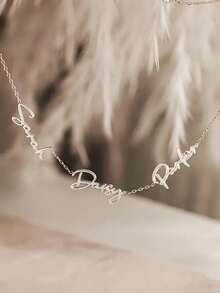 1pc Custom 18K Gold Plated Necklace With English Name 5 Names Women Custom Necklace, Girlfriend Birthday Gift, Holiday Gift Valentine's Day Gift For Girlfriend Mother Graduation Christmas Gift Rose Gold, Platinum, Frost Gold Junior High School Students, Middle School Students, High School Students, College Students, College Students, Freshman, Sophomore, Undergraduate Students,Chic Autumn - Nhiều màu - Xem 12