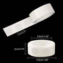 Fita adesiva dupla face transparente de alta aderência, 600 unidades, suporta até 1 kg, sem resíduos, ideal para scrapbooking, diários, decoração de casamentos, aniversários e artesanato. Rolo com 100 unidades. Adesivos removíveis transparentes para balões, 600 unidades - adesivos dupla face, à prova d'água e sem resíduos, perfeitos para decoração de festas, casamentos, Natal e embrulho de presentes. - Redondo - View 10