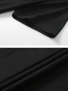 1pc Men's Casual Fashion Business Polo Shirt, Minimalist Commuter Collared Top Sports - Black - View 6