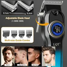LQT 3pcs Multi-Functional Men's Hair Clipper Kit - Includes Cordless Hair Clippers, Beard Trimmer, Dual-Speed Adjustable Electric Shaver, USB Charging With Multiple Guide Combs. Ideal For Home Haircuts, Everyday Shaving, And Salon Use. A Great Holiday Gift For Fathers, Boyfriends, And Friends. - 彩色 - 查看 6