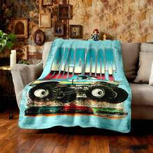 1PC 3D Monster Jam Monster Truck Cartoon Blanket, Edgy Gift For Motorsports Fans, Themed Man Cave Decor, Retro Sci-Fi Party Accent & Race Day Souvenir,Soft Throw Blanket For Home Bedroom Bed Sofa Picnic Travel Office Cover Blanket - nhiều màu 16 - Xem 3
