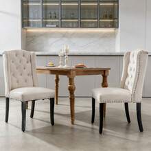 Dining Chairs - Beige + Velvet-1 - View 1