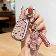 [ Side Diamonds ] 5 Buttons TPU Car Key Case Cover Shell Fob For Cadillac ATS CTS XT5 XT4 - 款式 11 - 查看 1