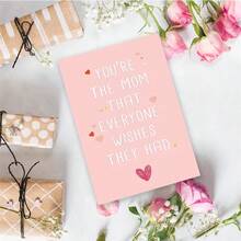 1PC Sweet "Everyone Wishes They Had You" Mum Card (With Envelope) - "You're The Mom That Everyone Wishes They Had" Heartfelt Message, Perfect For Mom/Mother's Day/Birthday, Loving Greeting Card - Multicolor - View 4
