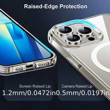 1个：白色透明磁吸手机壳，兼容苹果 16、16 Pro、16 Pro Max、i15系列、14系列和13系列。这是一款支持无线充电的磁吸手机壳，白色透明，防震，并采用气囊设计。 - 白色 - 查看 2