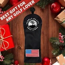 Black Leather Golf Club Head Cover, Waterproof , Golf Accessories & Gifts - Black - View 6