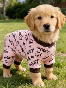 1件宠物狗睡衣，防掉毛休闲可爱空调服，适合小型至中型犬，宠物 - 彩色 - 查看 1