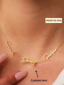1pc Custom 18K Gold Plated Necklace With English Name 5 Names Women Custom Necklace, Girlfriend Birthday Gift, Holiday Gift Valentine's Day Gift For Girlfriend Mother Graduation Christmas Gift Rose Gold, Platinum, Frost Gold Junior High School Students, Middle School Students, High School Students, College Students, College Students, Freshman, Sophomore, Undergraduate Students,Chic Autumn - Nhiều màu - Xem 1