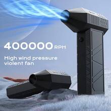 Compressed Air Duster Electric Air Duster 400000RPM Super Powerful Turbo Dry Violent Jet Fan Air Blower Gun Rechargeable Cordless Computer Electronic Keyboard PC Fan Car Cleaning Refillable Air Duster - Black - View 1
