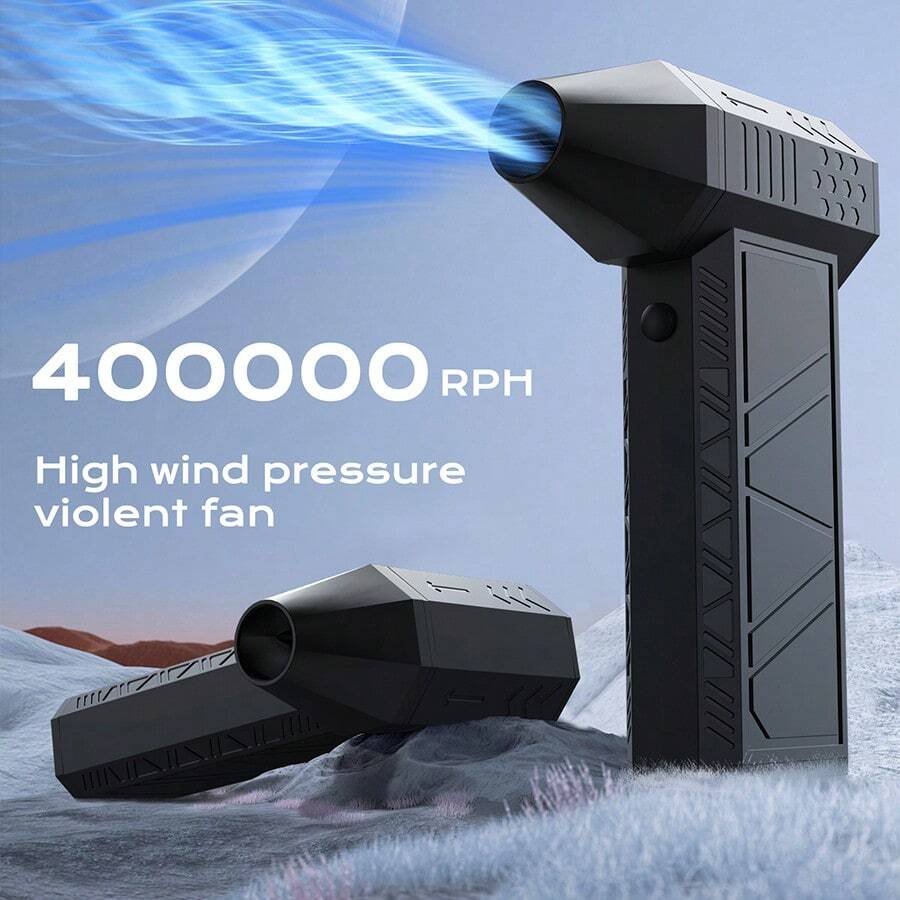 Compressed Air Duster Electric Air Duster 400000RPM Super Powerful Turbo Dry Violent Jet Fan Air Blower Gun Rechargeable Cordless Computer Electronic Keyboard PC Fan Car Cleaning Refillable Air Duster - Black - View 1