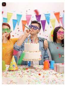 Venetian Blind Masquerade Party Glasses, Frameless - Multicolor - View 7