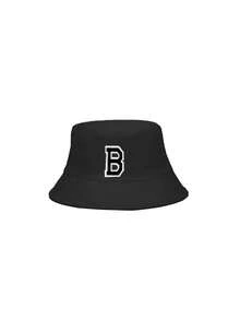 1pc Kids Y2K Style 26 Letter Pattern Fashion Bucket Hat, Multifunctional Sun Hat Suitable For Girls Casual Outdoor School Gift, Spring/Summer - Black - View 8