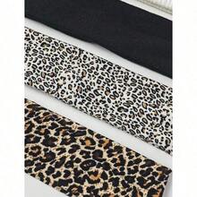 5pcs Versatile Satin Leopard Print Headbands, Women Everyday Hair Accessories Turban Headband Sweatband, Hairband Fall Winter Hair Band For Vacation Outfits Woman Elegant Scarf Women Bandanas Soft Headwrap - 彩色 - 查看 4