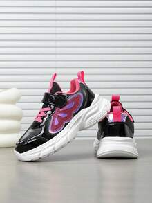1 Pair Girls' Colorblock Comfortable Breathable Versatile Lightweight Outdoor Sports Shoes, Fashion Casual Sneakers, Suitable For All Seasons - Black - View 10