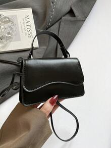 Bolso de mano minimalista de unicolor estilo coreano, nueva bolsa de hombro de moda, elegante bolso cruzado cuadrado personalizado para mujeres - Multicolor - Ver 15