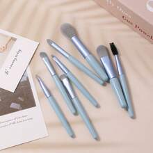 8pcs Portable Makeup Brush Set, Mini Soft Nylon Makeup Tools - A - View 9