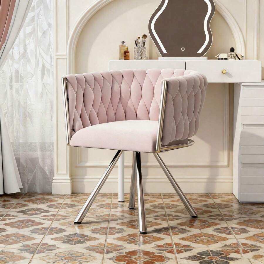 Vanity Stools - Pink + Velvet - View 1
