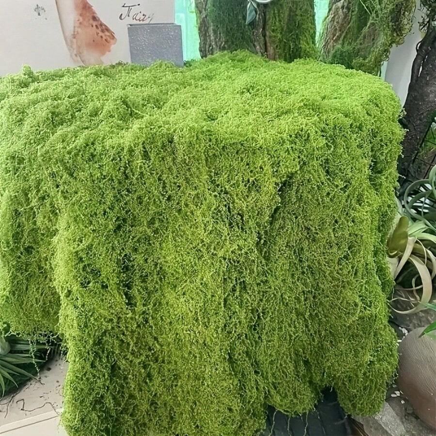 130g Mousse artificielle grande | 149,86 x 49,78 cm, verdure réaliste pour paysage intérieur/extérieur, décoration de jardin, décor de table, projets, facile à tailler, idéal pour les paysages naturels, l'embellissement de la maison et de la pelouse, texture réaliste - Vert clair - Voir 1