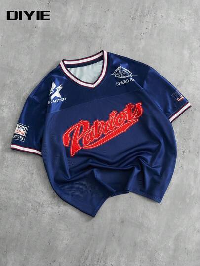 DIYIE 男士学院风网眼数码印花T恤 男士速干数码印花T恤 男士青春街头风短袖T恤