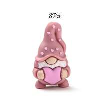 8pcs Silicone Valentine's Day Beads, Heart Fairy Elderly Beads, Suitable For DIY Beading Pens, Keychains, Decorations, Creative Handicrafts - Loving Elderly - View 12