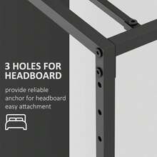 Base De Cama Queen De Metal 14 Pulgadas Con Gran Espacio De Almacenaje, Estructura De Plataforma Resistente Sin Resortes, Antideslizante y Silenciosa, Fácil Montaje - Negro - Ver 5