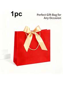 高品质红色礼品袋，配金色蝴蝶结，坚固便携纸袋，适用于各种场合，如婚礼、生日、圣诞节、万圣节和情人节，非常适合礼品包装、宾客回礼、小型企业DIY装饰和蜡烛盒包装。 - 紅色 - 查看 9