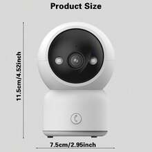 Smart 3MP One Click Call Security Camera 355 ° PTZ With Auto Tracking Two-Way Audio And Color Night Vision Function USB Power Supply Intelligent Security Monitoring Indoor Camera Pet Monitor Suitable For Home Security Pet Monitoring Care Monitoring - White - View 3