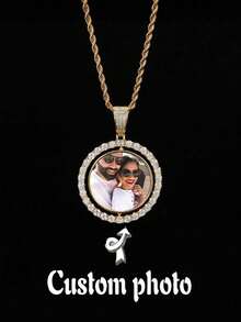Customized Picture Necklace, Personalized Photo Pendant Necklace, Men's And Couples' Memorial Gift Gold,Rose Gold,Silver Stylish,Fall Fashion,Vintage,Unisex,Simple,Casual,Hipster,Goth,Punk Custom,Personalized,Unique Ideal Gifts For Her Her,Boyfriend,Girlfriend,Dad,Mom,Family,Friends,Pets,Son,Daughter,Grandparents For Anniversaries,For Valentine's Day,For Mother's Day,For Birthdays,For Graduation,For Father's Day,For Weddings,For Daily Wear,For Party,For Prom,School Supplies,Back To School,School Gift,For Office,For School,For Classroom,For Teacher Gifts,For University,For Colleague,For Dorm Rooms,For Teacher,For Boys And Girls,For Teenagers,Junior High School Students,Middle School Students,High School Senior High School Students,College Students,University Students,Freshman,Sophomore,Unde - Nhiều màu - Xem 4