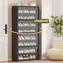 Extra Large Dustproof Shoe Rack, Holds 24/32 Pairs Of Shoes - Transparent Strong Carbon Steel Sports Shoe And Boot Storage Rack- Ideal For Bedroom, Garage, Office - Easy Assembly, Space-Saving Design, Shoe Storage Organizer, Best For Christma - Multicolor - View 9