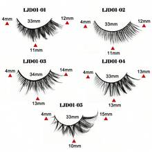 10对狐狸形斜角仿貂毛浓密睫毛，加长飞扬睫毛嫁接工具，合成假睫毛 - 黑色 - 查看 2