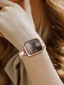 Ốp lưng mềm, khung rỗng, bảo vệ đồng hồ tương thích với Apple Watch Ultra 11 10 SE 9/8/7/6/5/4/3/2/1. Ốp cho Smart Watch 40 MM 41 MM 42 MM 44 MM 45 MM 46 MM 38MM 49 MM. Chất liệu TPU mềm dẻo, siêu mỏng, chống sốc, chống trầy xước, chống va đập, trọng lượng nhẹ, cảm ứng nhạy. (Không có kính) Tương thích với dành cho cả nam và nữ. - Hoa hồng vàng - Xem 4