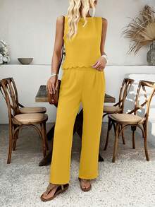 Winter Outfit,Date Night Look,Valentine's Day,Summer Must-Have! 's Hottest Sleeveless Sets (Restocking Soon!) |   Tomato Girl Summer School Uniform |   UPF 50+ Sun Protection ('s Hottest Find) - Màu vàng - Xem 6