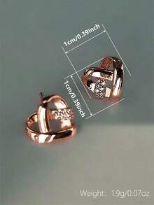 Fashion Heart Design Stud Earrings, Casual Jewelry For Women, Simple Jewelry For Party, Daily Decor,  All-Match & Exquisite Jewelry For Birthday Gift, Heart Shaped Earrings - 銀色 - 查看 7