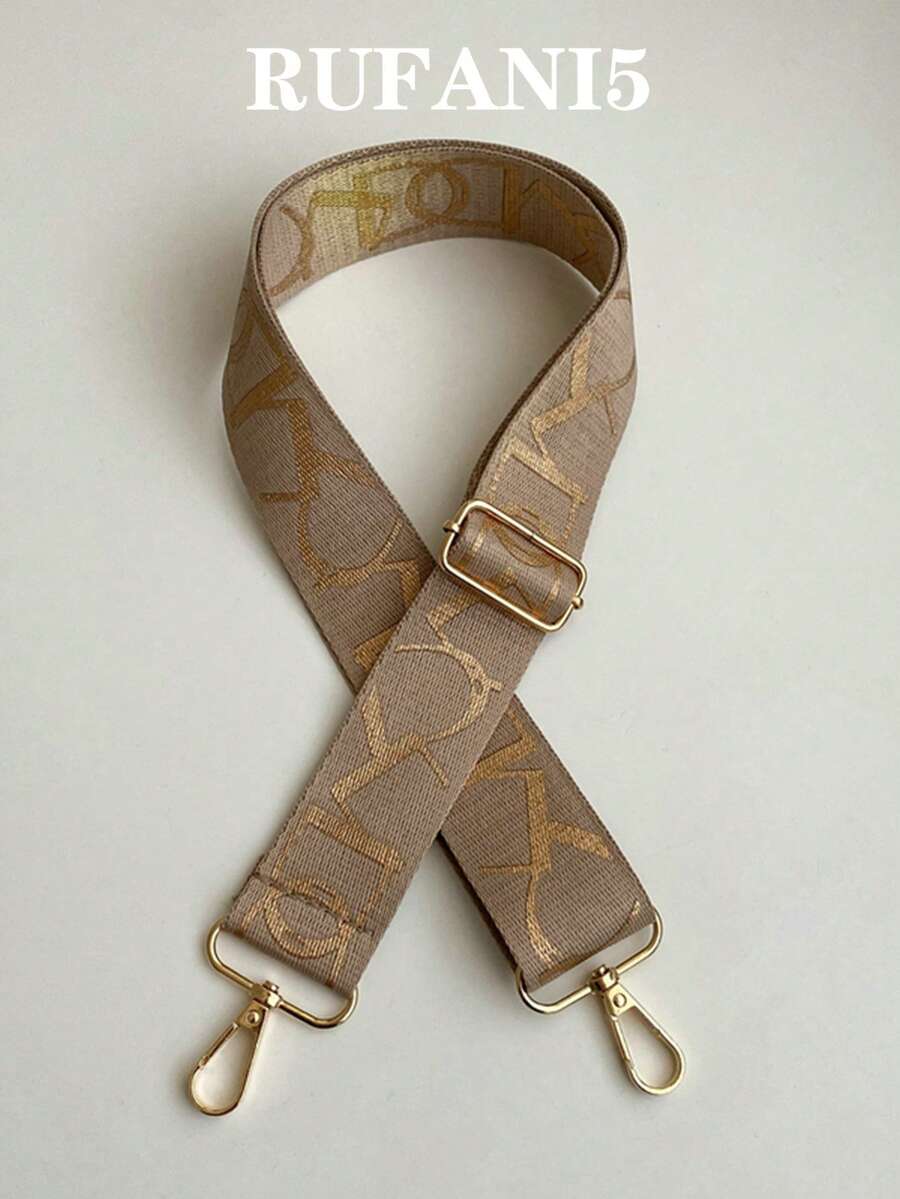 綜合圖案包帶，可調節的便攜包配件，時尚耐用，適用於新手和白領工人，適用於青少女，女性，大學生，作為禮物裝飾，禮品配件 - 駝色 - 查看 1