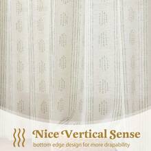Linen Curtains For Bedroom Living Room Sage Green Farmhouse Boho Curtains 84 Inches Long Geometric Striped Patterned Mudcloth Grommet Top Rustic Window Drapes 2 Panels Green On Beige - 52Wx84LPackof2Green - View 5