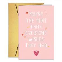 1PC Sweet "Everyone Wishes They Had You" Mum Card (With Envelope) - "You're The Mom That Everyone Wishes They Had" Heartfelt Message, Perfect For Mom/Mother's Day/Birthday, Loving Greeting Card - Multicolor - View 7