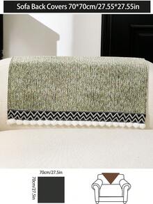 1pc All-Season Luxury Chenille Sofa Cushion Cover, Modern Minimalist Fashion Dust-Proof Anti-Slip Sofa Seat Pad, Washable, Suitable For Bedroom, Office, Living Room Combination, L-Shaped And 1/2/3/4-Seat Sofa - Green - View 14