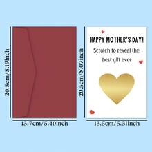 1pc Funny Scratch Mother's Day Card With Envelope, Reveal Card, Interactive Card, Heartfelt Messages For Mom, Special Mother's Day Greeting Card From Daughter Son, Mother's Day Gift - Multicolor - View 2