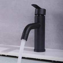 浴室洗手盆水龙头 单孔黑色面盆混合水龙头 冷热水不锈钢面盆混合水龙头 - 彩色 - 查看 4