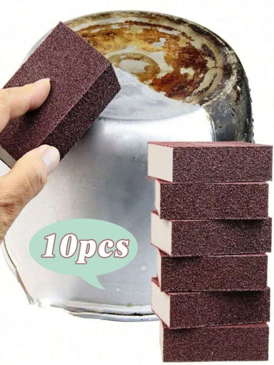 1/3/5/10片装神奇清洁海绵，去污海绵刷，水钻砂清洁刷，是清洁厨房餐具和锅具的理想之选。多功能清洁工具，强力去除污渍和锈迹，适用于清洁炉灶/锅底/厨房瓷砖。